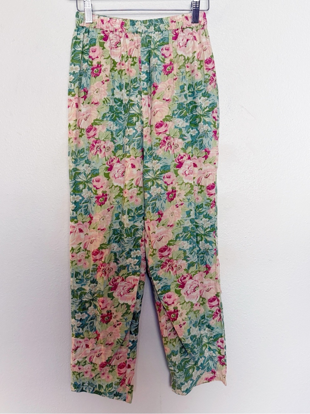 April Cornell Floral Cotton Pants XXS Cottagecore Pull On